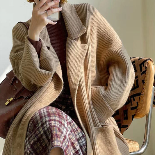 Suéter de Alpaca Tejido a Mano - Abrigo Acogedor Boho para Mujer