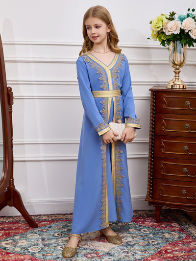 Vestido Infantil de Encaje con Cuello en V - Colección Dubai - Image 17