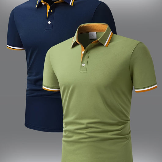Camisa Manga Corta Hombre con Cuello Bicolor Azul y Rosa - Image 11