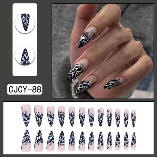 Uñas Postizas Degradado Floral con Efecto Espejo Electroplatado - Image 18