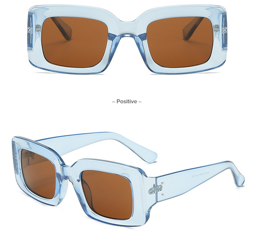 White square-frame sunglasses with dark gray lenses, featuring a chunky and fashionable design. - Image 26