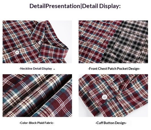 Camisa de Cuadros Retro Bloques de Color para Hombre - Image 22
