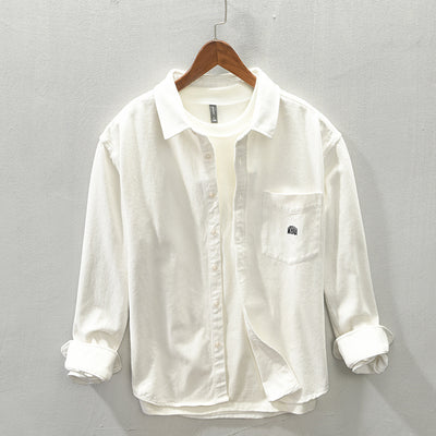 Camisa Casual de Manga Larga con Acabado Cepillado para Hombre - Image 8