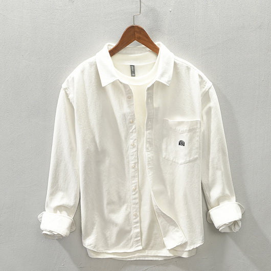 Camisa Casual de Manga Larga con Acabado Cepillado para Hombre - Image 8