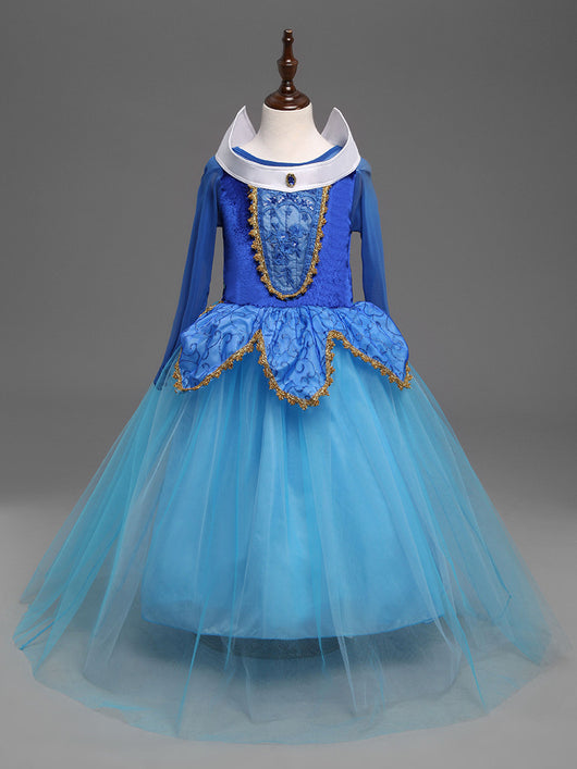 Vestido Princesa Niña Elegante Color Sólido - Image 11