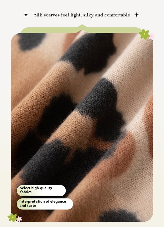 Bufanda Estampado Leopardo Mujer Cashmere Artificial Elegante - Image 7
