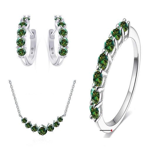 Conjunto de Joyería Moissanita 4.5 Quilates en Plata de Ley