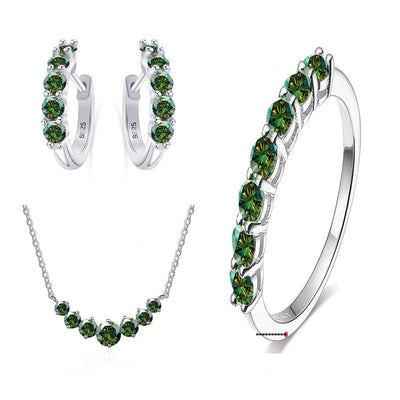 Conjunto de Joyería Moissanita 4.5 Quilates en Plata de Ley
