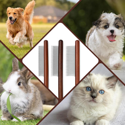 Peine de Aseo para Mascotas con Mango de Madera - Perros y Gatos de Pelo Largo y Corto - Image 11