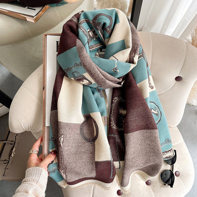 Pashmina Estampada Mediana con Flecos - Chal Dulce para Mujer - Image 12