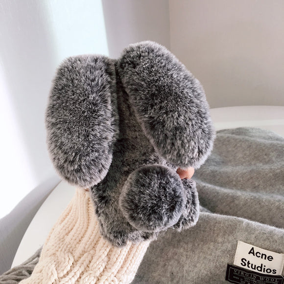 Funda de Celular de Felpa Conejo para Invierno