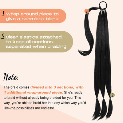 Extensión de Cabello Ondulado Tipo Cola de Caballo - Cabello Europeo Premium