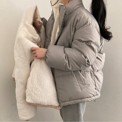 Abrigo Acolchado Reversible de Cuello Alto para Mujer - Cálido y Versátil - Image 22
