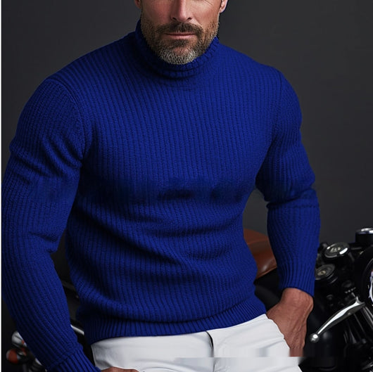 Suéter Cuello Alto Liso de Manga Larga para Hombre - Image 5