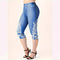 Leggings Casuales de Cintura Media con Estampado Vaquero