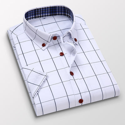 Camisa Casual Estilo Coreano Manga Corta Slim Fit Tallas Grandes Hombre - Image 7