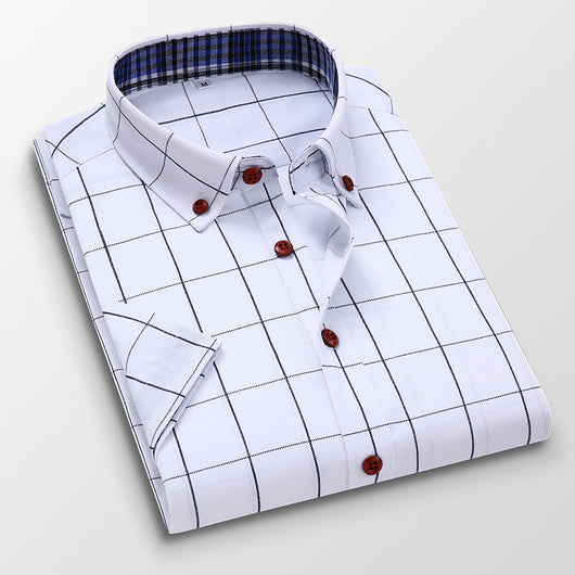 Camisa Casual Estilo Coreano Manga Corta Slim Fit Tallas Grandes Hombre - Image 7