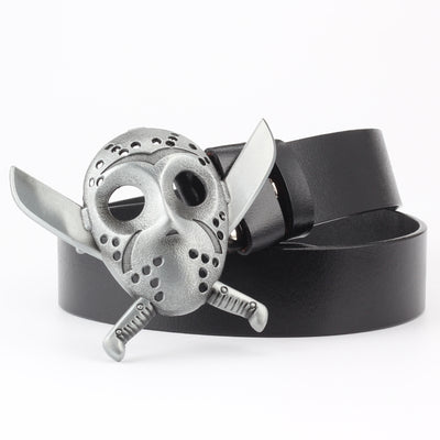 Cinturón de Cuero Puro con Diseño Calavera Casual - Image 6