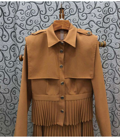 Traje Falda Plisada Estilo Occidental Elegante Dos Piezas para Mujer - Image 15