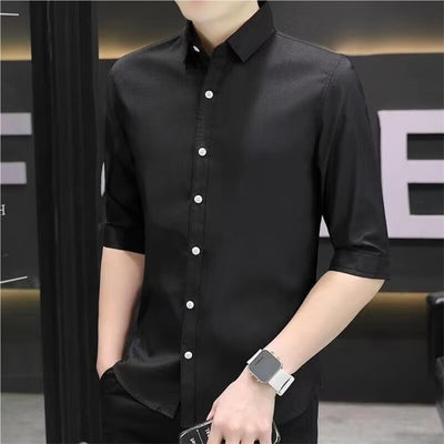 Camisa Entallada de Manga Corta para Hombre - Image 13