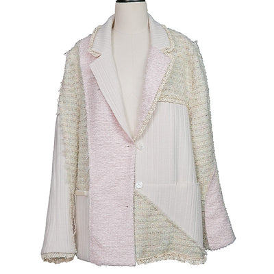 Blazer Oversized de Lana con Panel Tejido para Mujer - Image 8