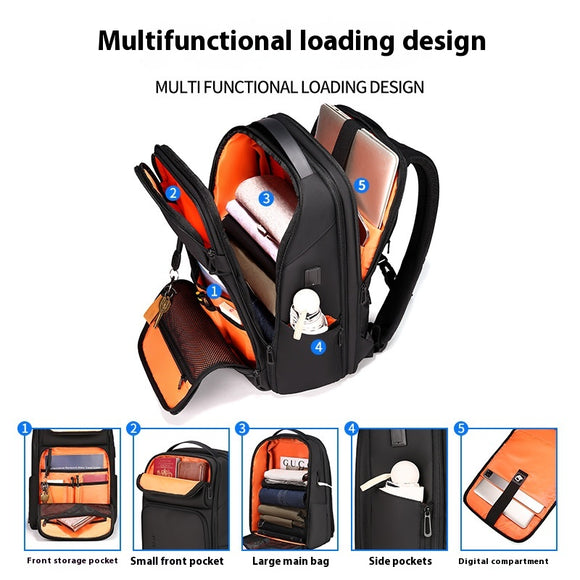 Mochila Ejecutiva de Gran Capacidad Multifuncional para Negocios