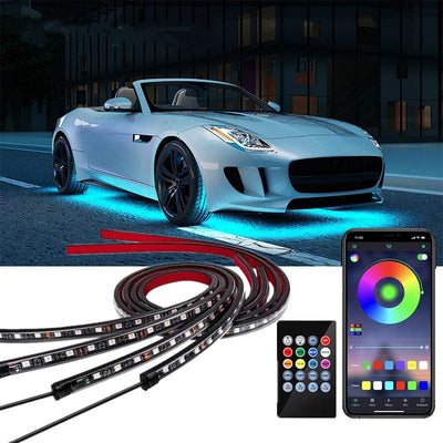 Luz Ambiental RGB para Auto con Control por Voz y 7 Colores