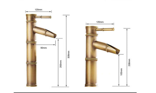 Grifo Retro de Bambú para Lavabo con Agua Fría y Caliente - Image 15