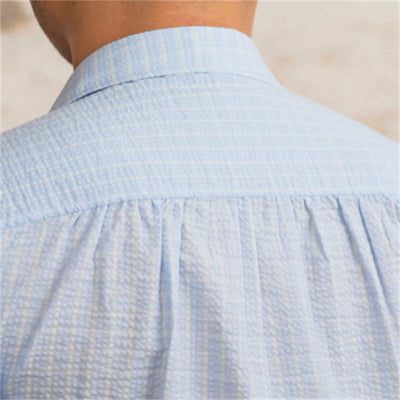 Camisa Casual Seersucker Transpirable con Cuello - Tecnología Avanzada para Hombre - Image 12