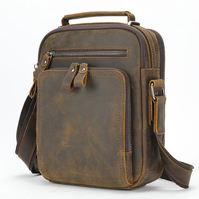 Bolsa Mensajero de Cuero Genuino Vintage Estilo Caballo Loco - Image 11