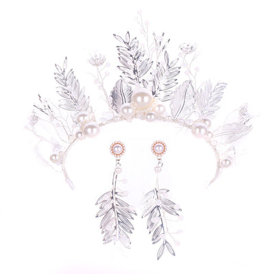 Corona Nupcial de Cristal y Hojas para Novia con Aretes - Image 9