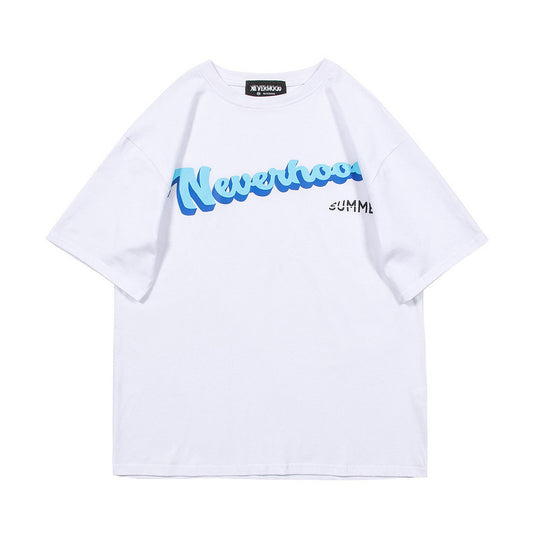 Camiseta Suelta Literary Letters NEVERHOOD - Diseño Europeo Americano - Image 2