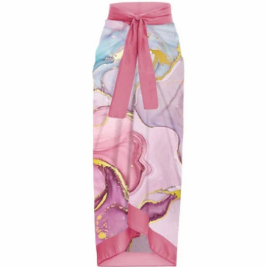 One-piece swimsuit with purple tie-shoulder straps, square neckline, and a teal butterfly and floral print. - Image 26
