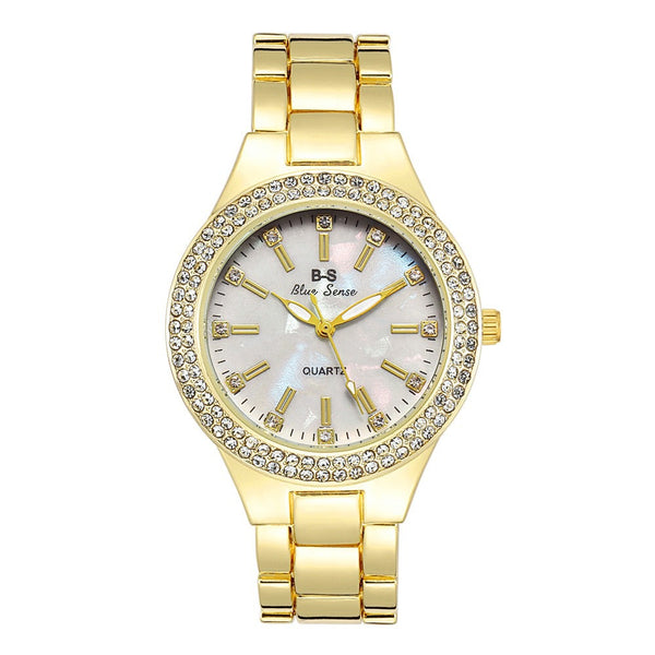Conjunto de Reloj Pulsera para Mujer con Diamantes - Dos Piezas