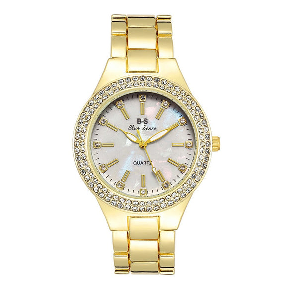 Conjunto de Reloj Pulsera para Mujer con Diamantes - Dos Piezas