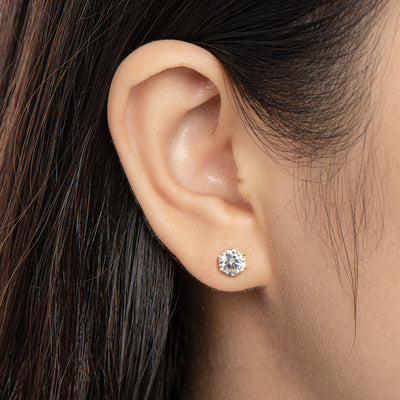 Aretes de Plata Esterlina con Moissanita - Diseño Clásico de Seis Puntas - Image 9