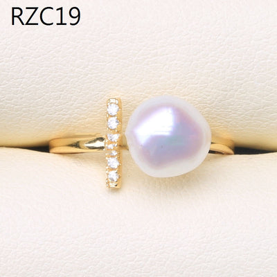 Anillo de Perla Barroca Natural Diseño Luna Platino - Image 45
