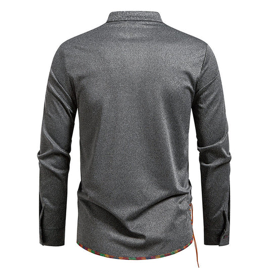 Camiseta Manga Larga con Cuello Alzado y Cordones para Hombre - Image 16