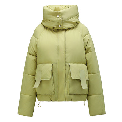 Chaqueta Acolchada de Plumas para Mujer con Capucha - Corta y Elegante - Image 5