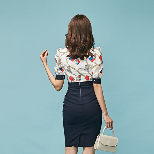 Vestido Casual de Patchwork Estampado para Mujer - Image 7