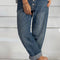 Pantalones Vaqueros Rectos con Detalles de Cuentas - Estilo Casual Moderno