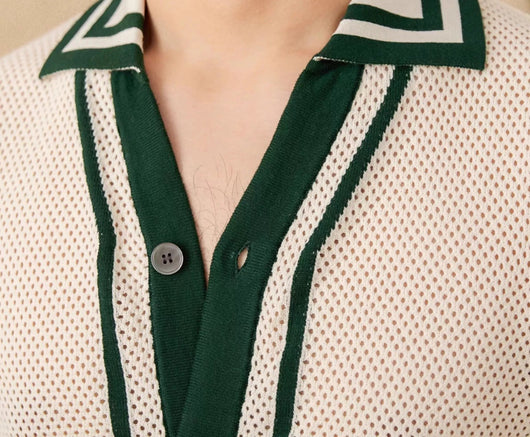 Cardigan Corto Estilo Preppy con Calados Elegantes - Image 3