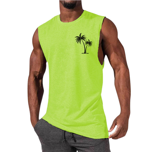 Camiseta Deportiva sin Mangas Hombre Suelta Verano
