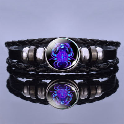 Pulsera de Pareja Constelaciones Luminosas - Cuero Negro - Image 5