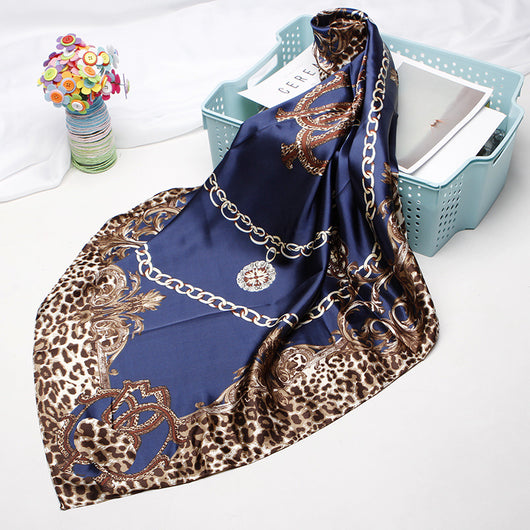 Pañuelo Cuadrado Estampado Leopardo Estilo Europeo - Image 13