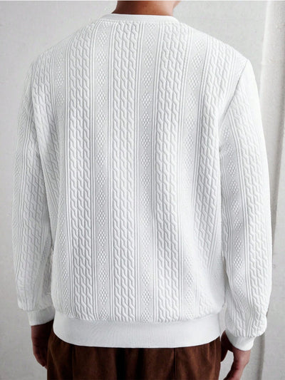 Playera Casual Holgada para Hombre con Cuello Redondo y Textura Jacquard - Image 28