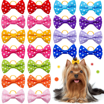 Moño Elástico con Lunares para Mascotas - Accesorios Floral para Perros y Gatos - Image 3