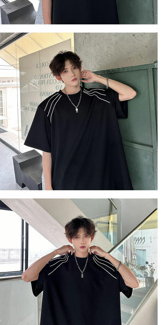 Playera Manga Corta Hombre Estilo Americano con Hombreras - Image 15