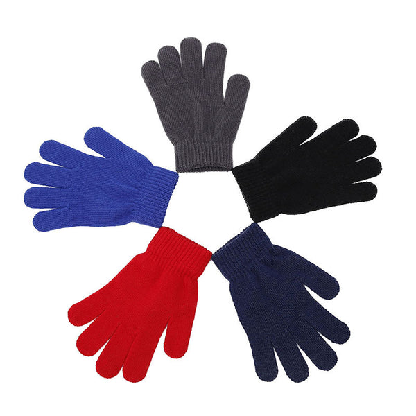 Guantes Tejidos Multicolor con Dedos Separados para Niños