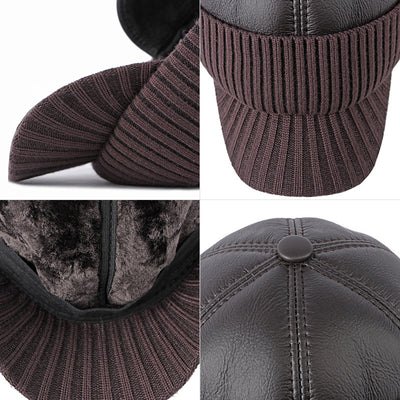 Gorra de Béisbol Inviernal con Orejeras en Cuero PU Acolchado - Image 4